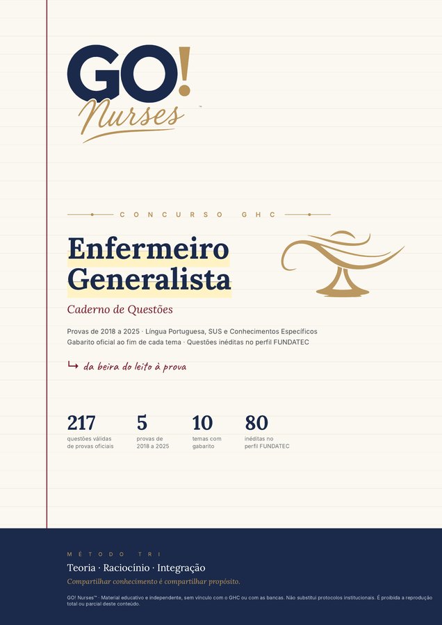 Capa: Caderno GHC – Enfermeiro