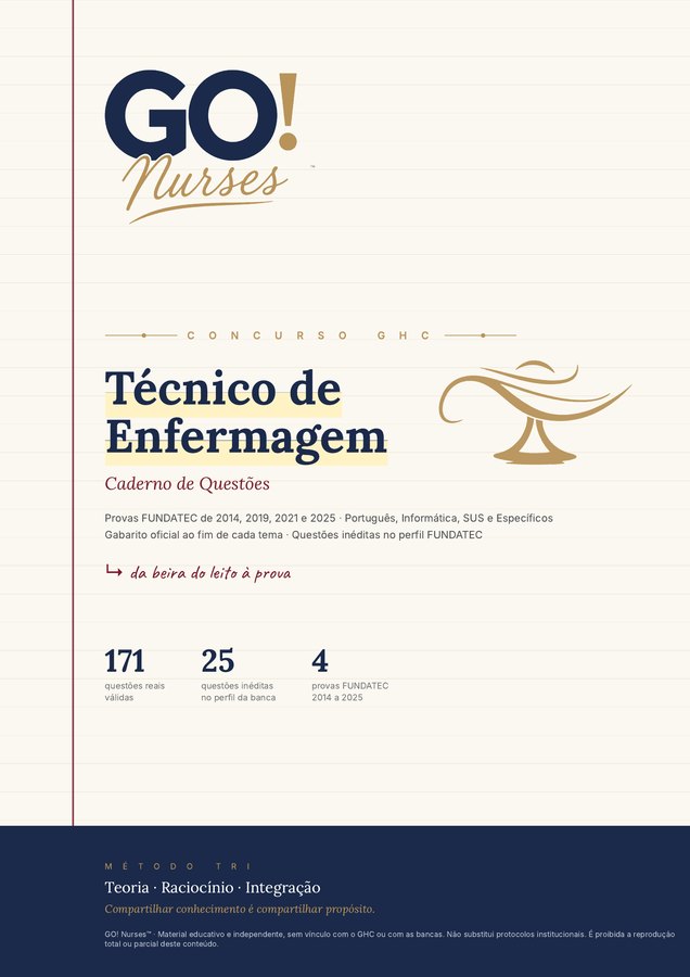 Capa: Caderno GHC – Técnico de Enfermagem