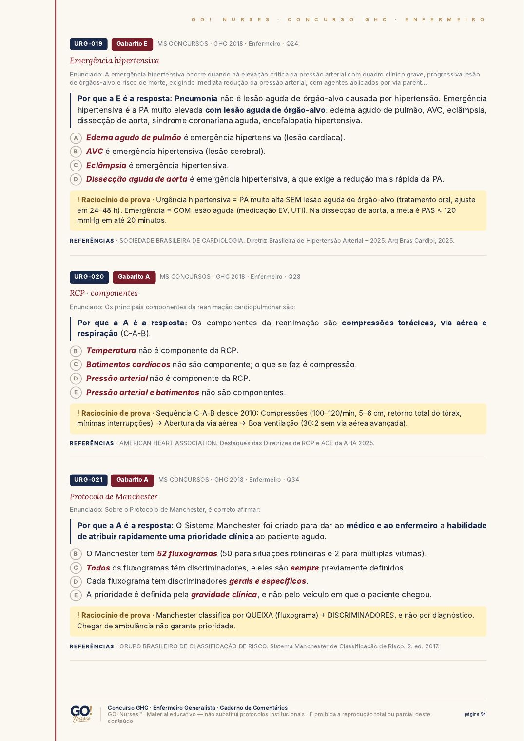 Página do Caderno de Comentários