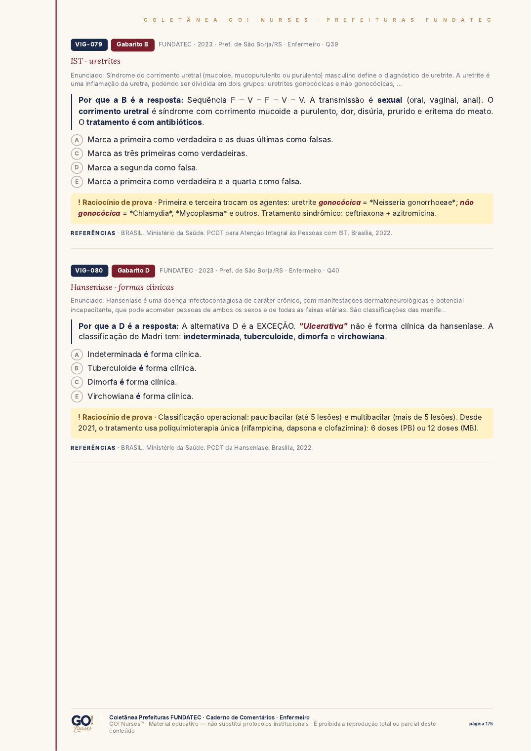 Página do Caderno de Comentários